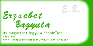 erzsebet bagyula business card